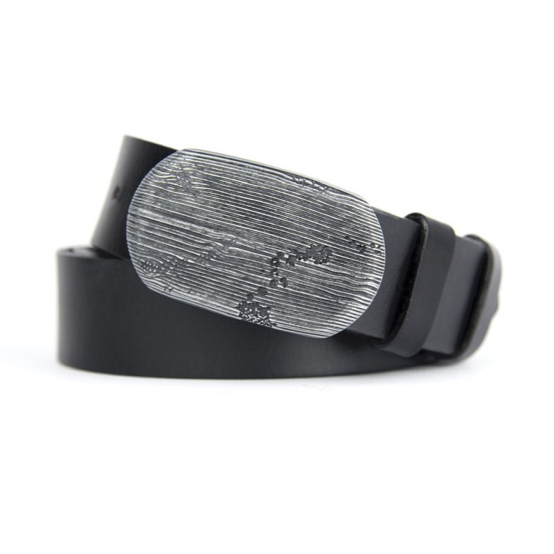 Kožený opasok BLACK WOOD - Čierna