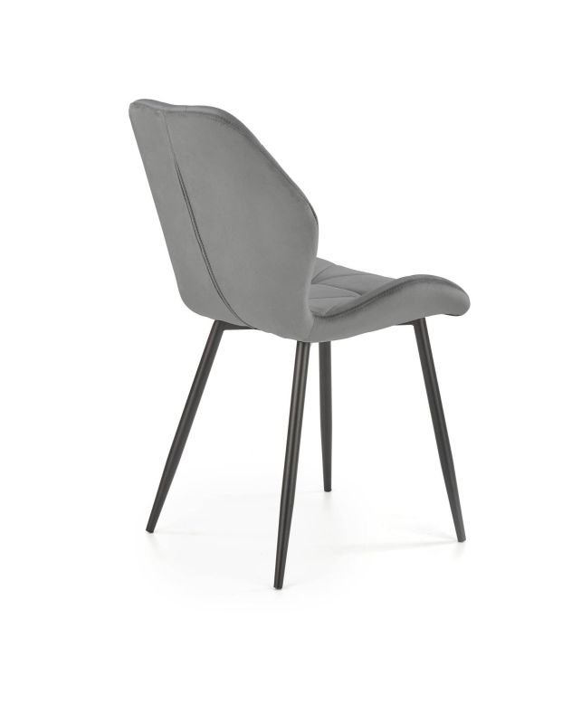 Jedálenská stolička 453, čierna-sivá velvet