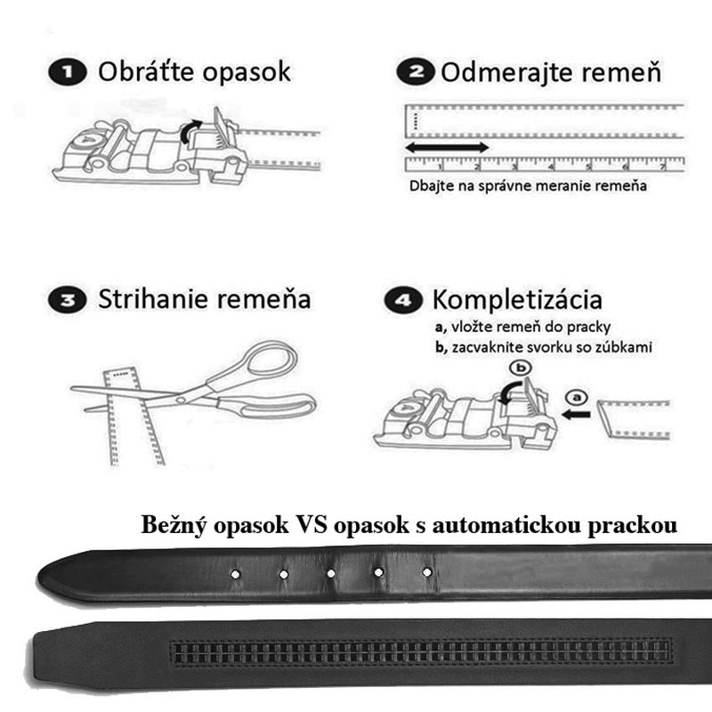 Opasok z pravej kože s automatickou prackou SURVIVAL - Bordová