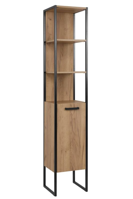 Kúpeľňová skrinka 800 dub craft zlatý/čierny mat