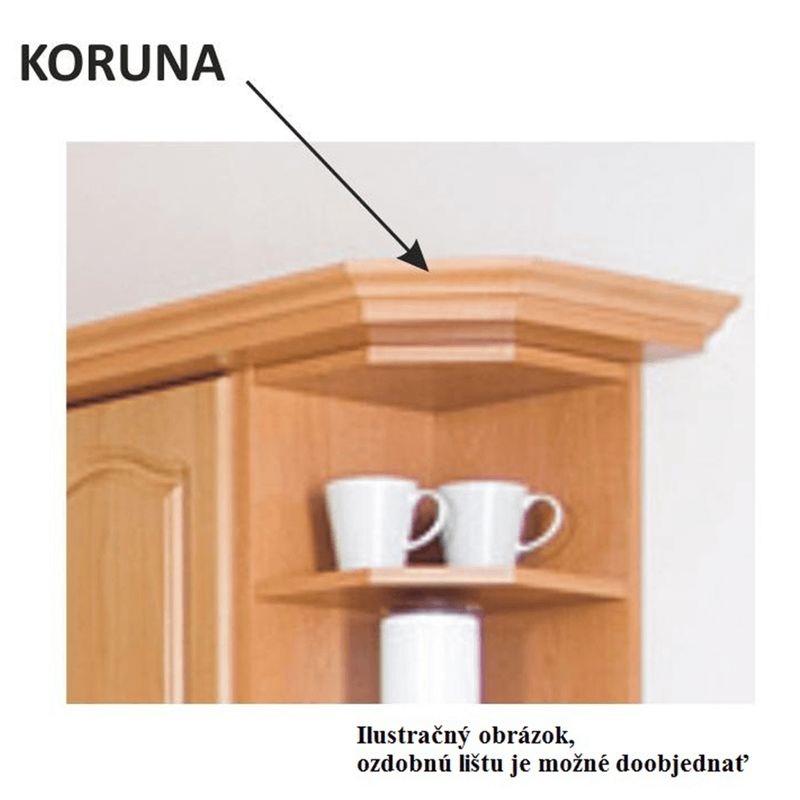 Kuchynská skrinka jelša, W600K, horná 1x dvierka