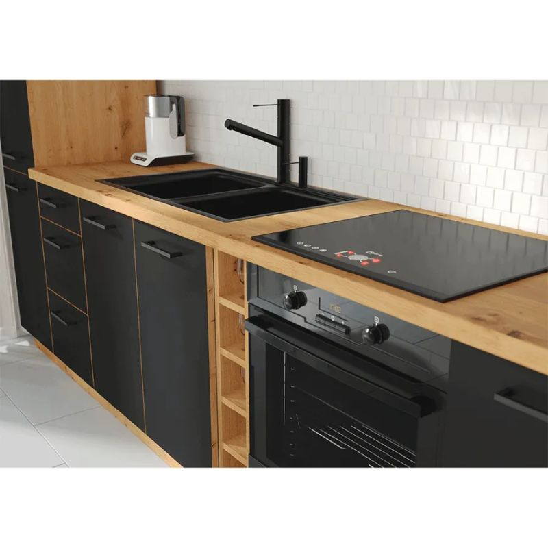 Dvierka na umývačku riadu, čierny mat-dub artisan, ZM 570x596