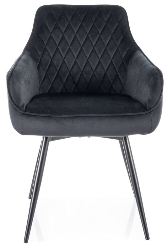 Skvelá jedálenská stolička, látka VELVET, čierna-čierna bluvel 19