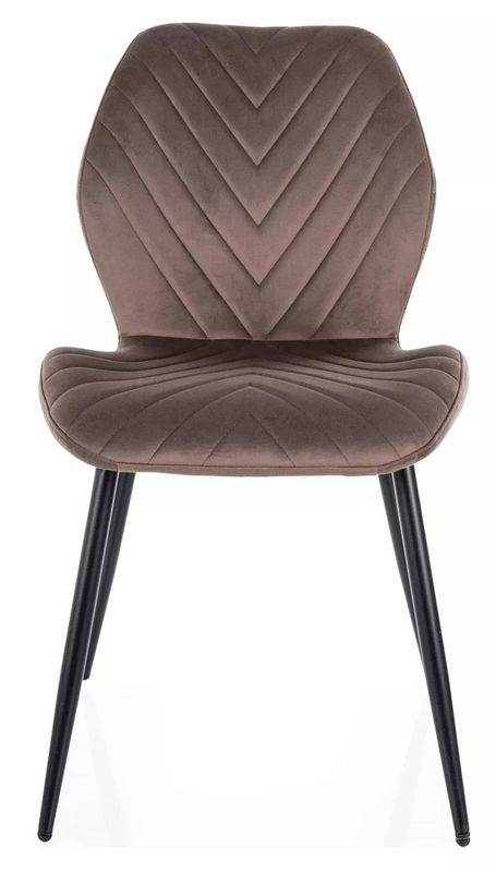 Vkusná jedálenská stolička v príjemnej látke, čierny mat-cappuccino bluvel 38