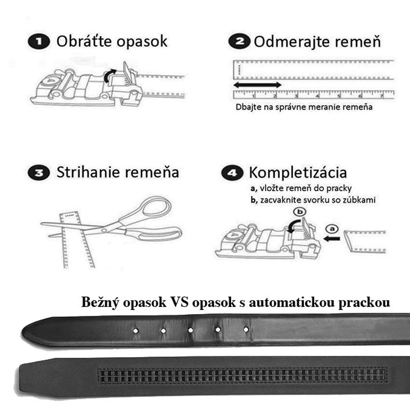 Opasok z pravej kože s automatickou prackou SHEAR - Olivová