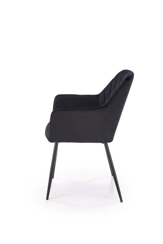 Jedálenská stolička 558, čierny kov – čierna látka Velvet