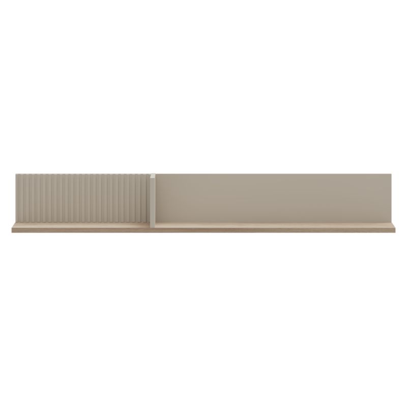 Dizajnová závesná polica, 135cm, sivohnedá Taupe, dub silverjack