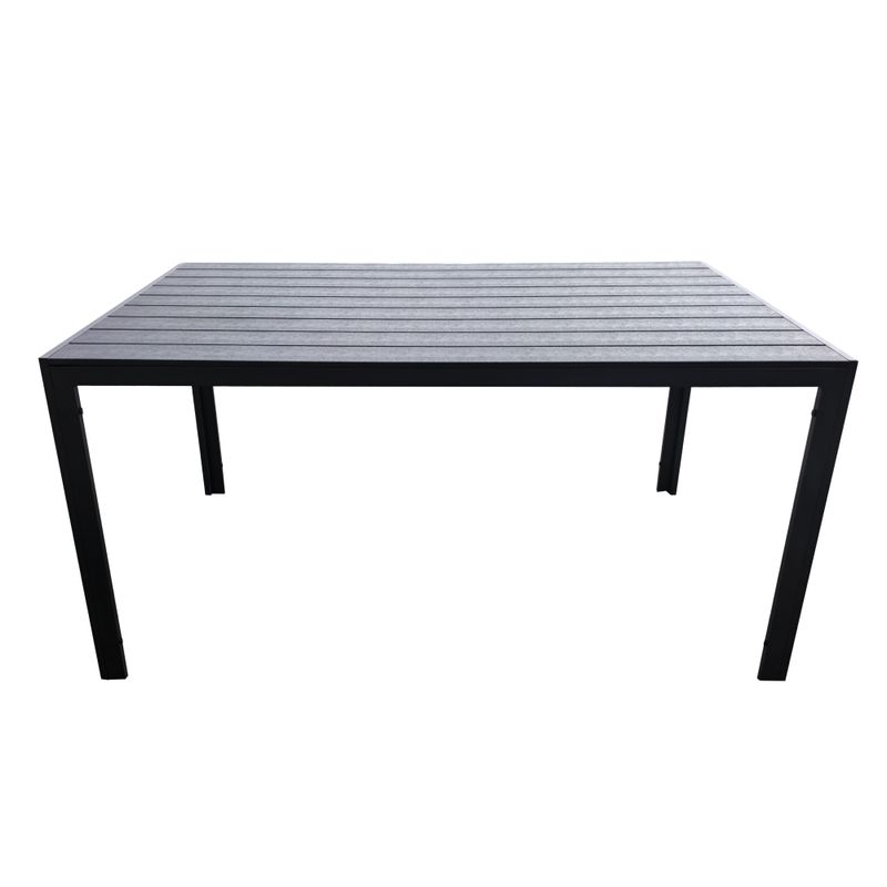 Záhradný stôl 150x90 cm čierny z hliníka a polywoodu