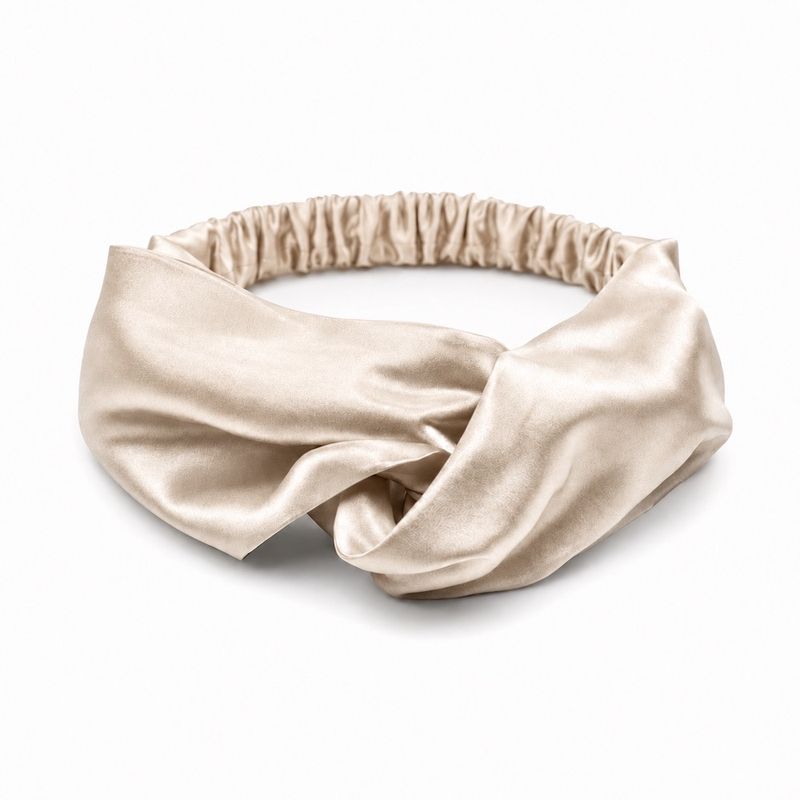 Hodvábna čelenka béžová – Made in Slovakia
