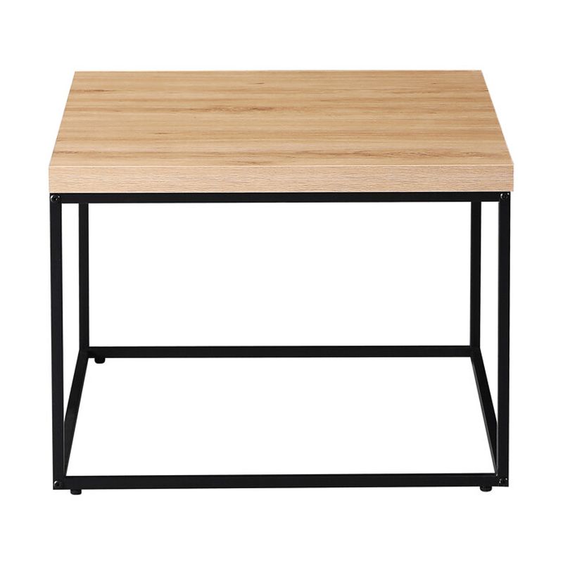 Konferenčný stolík 60x60cm, MDF divoký dub, čierna podnož