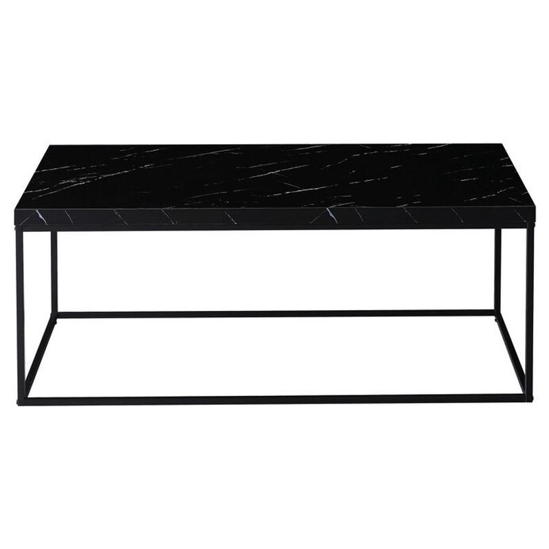 Konferenčný stolík 110x60cm, MDF čierny mramor, čierna podnož