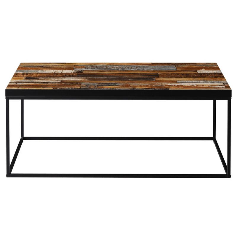 Konferenčný stolík 110x60cm, MDF old wood, čierna podnož