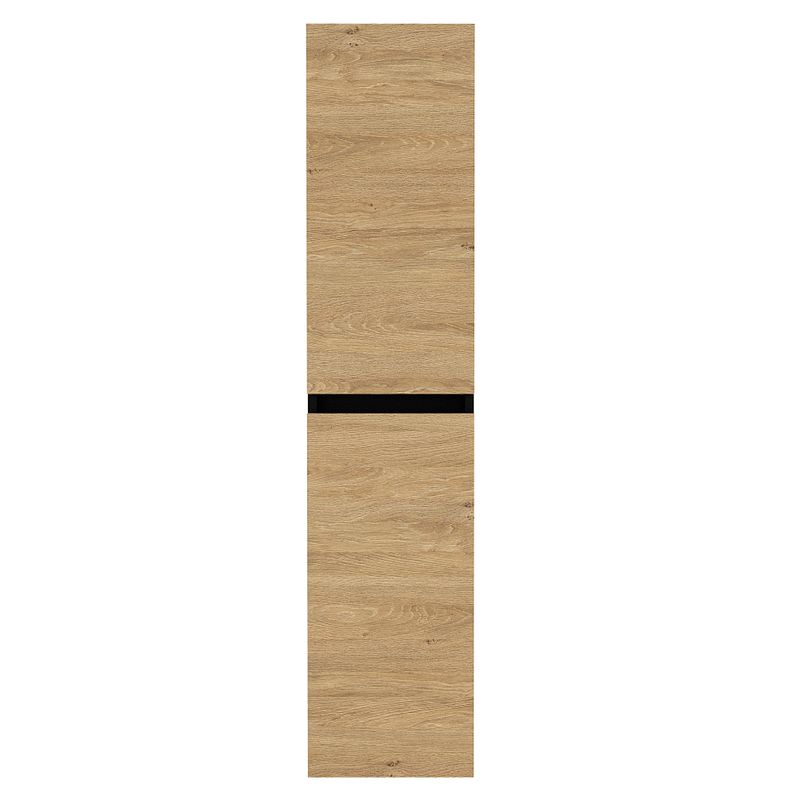 Vysoká skrinka do kúpelne, 30cm, dub zlatý, čierna