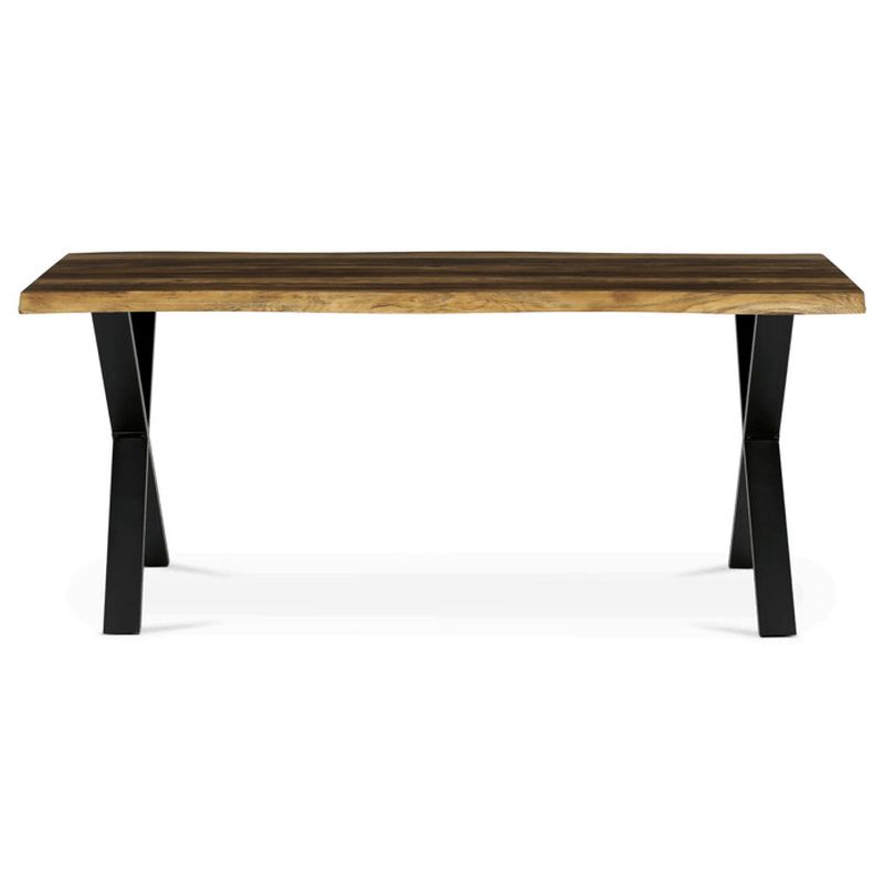 Jedálenský stôl 180x90, MDF old wood, nohy kov čierny v tvare X