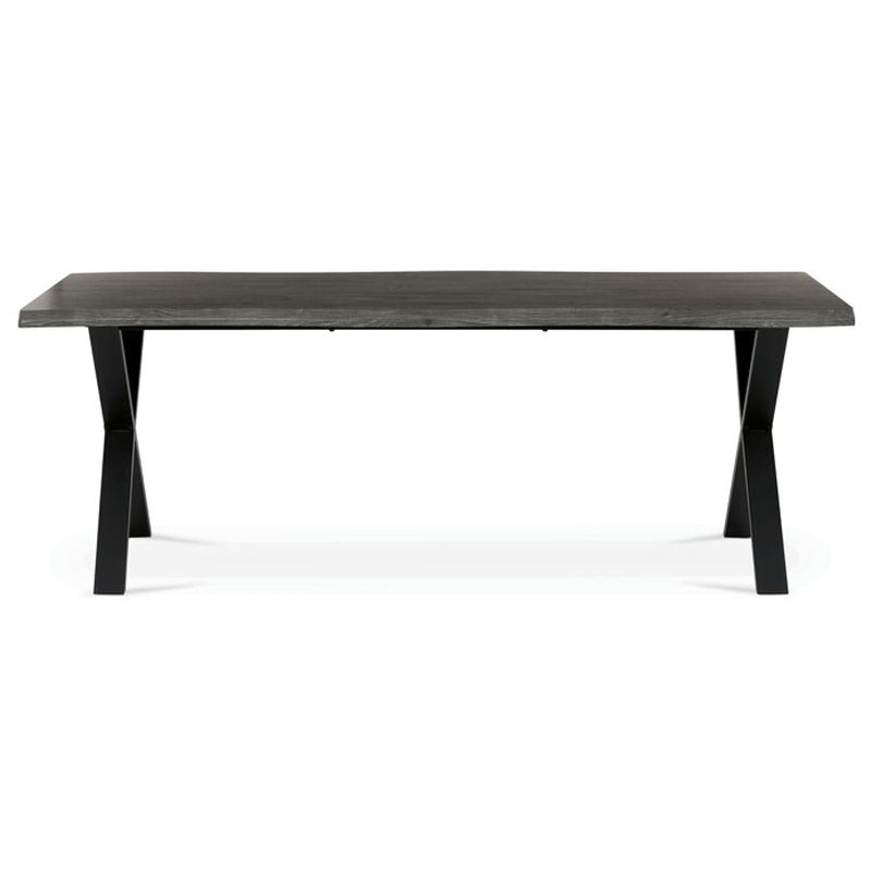Jedálenský stôl 210x100, MDF sivý dub, nohy kov čierny v tvare X