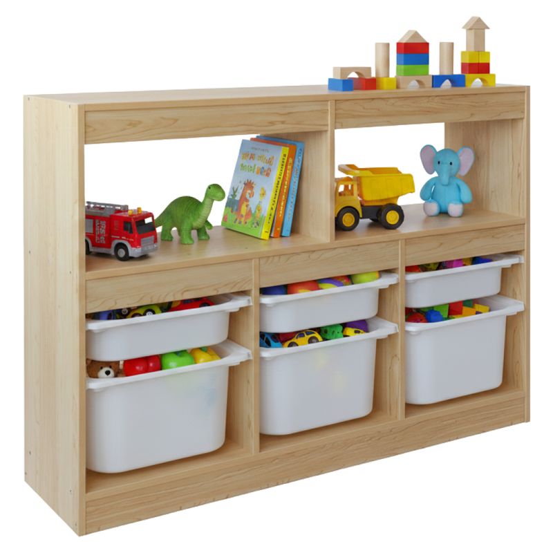 Organizér s úložnými boxami, DTD dub, plast biely