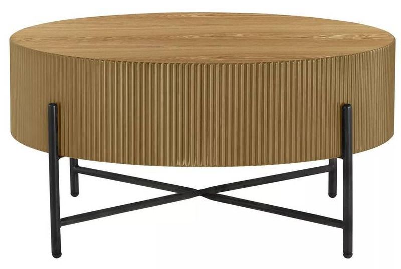Luxusný konferenčný stolík, 80x80cm, čierny mat, dub