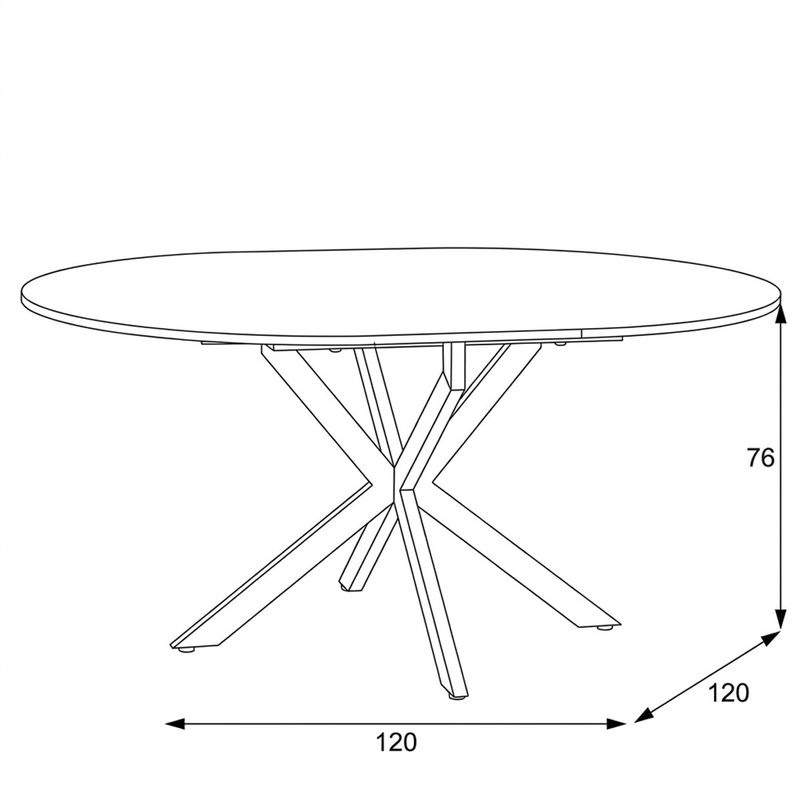 Rozkladací jedálenský stôl, travertin, 120–160cm, s kovovou podnožou