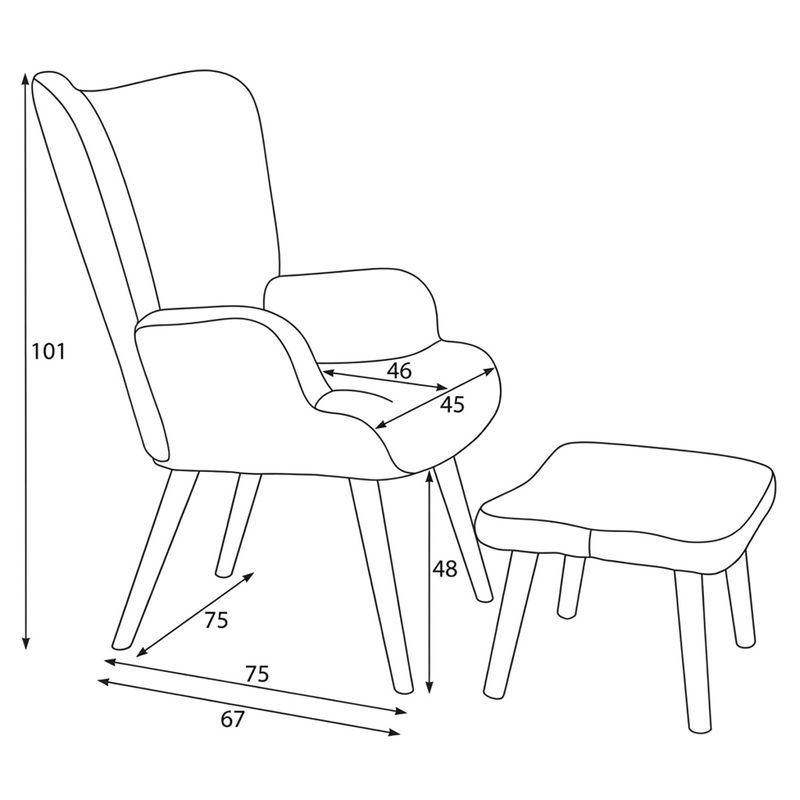 Relaxačné kreslo, ušiak, s taburetom, zelená bouclé látka