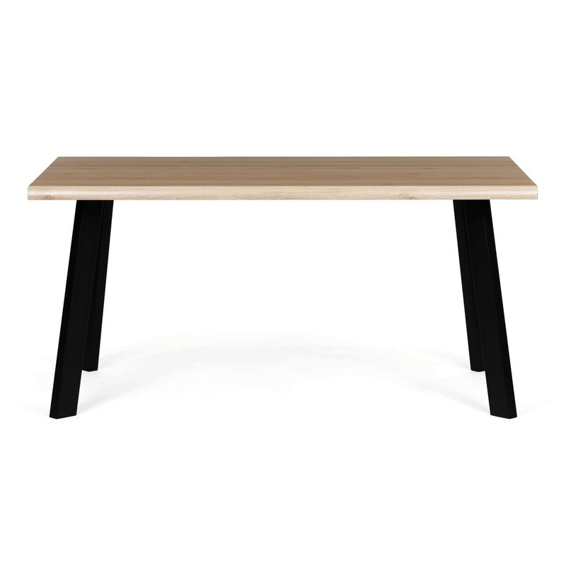 Moderný jedálenský stôl 160 × 90cm, divoký dub s kovovými nohami