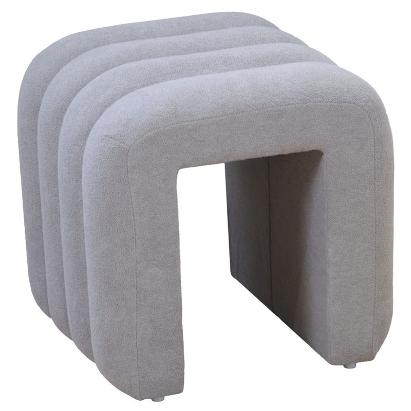 Moderný dizajnový taburet, 40 cm, sivá látka
