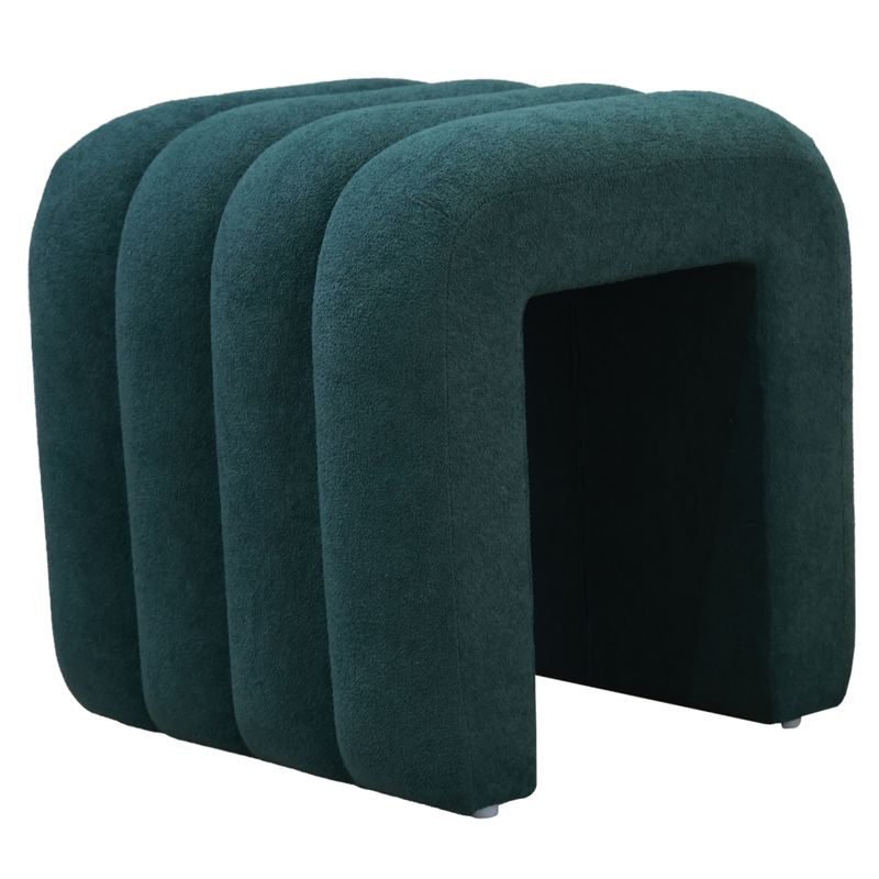 Moderný dizajnový taburet, 40 cm, tmavozelená látka