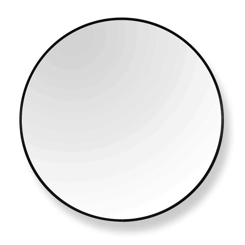 Okrúhle závesné zrkadlo 70 cm, čierne