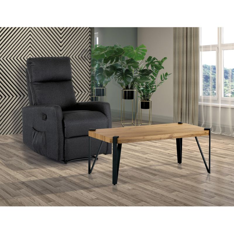 Industriálny konferenčný stolík vo farbe dub