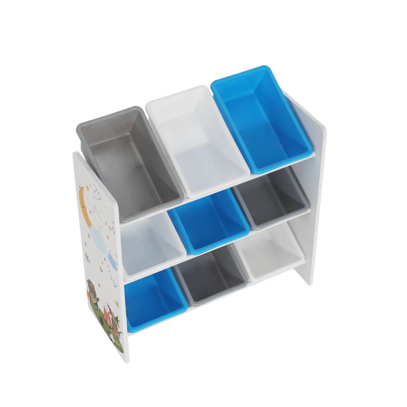 Organizér/regál na hračky, viacfarebná/vzor, TYP 3