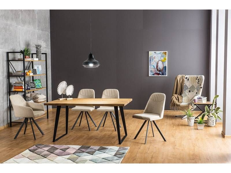 Elegantná čalúnená stolička, sivá/bežová