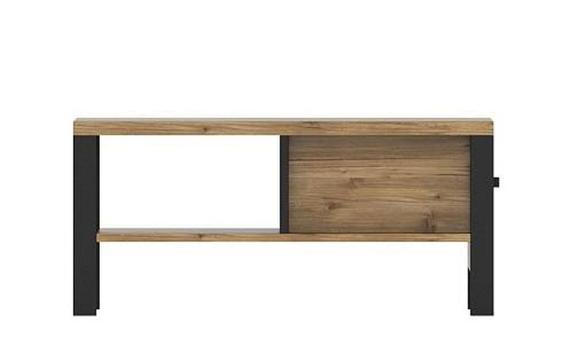 Konferenčný stolík vybavený zásuvkou, appenzeller fichte/čierna