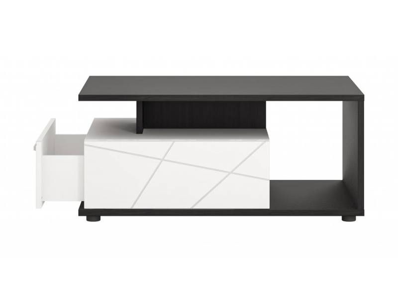 Moderne vyzerajúci konferenčný stolík, vicenza oak black/biely lesk