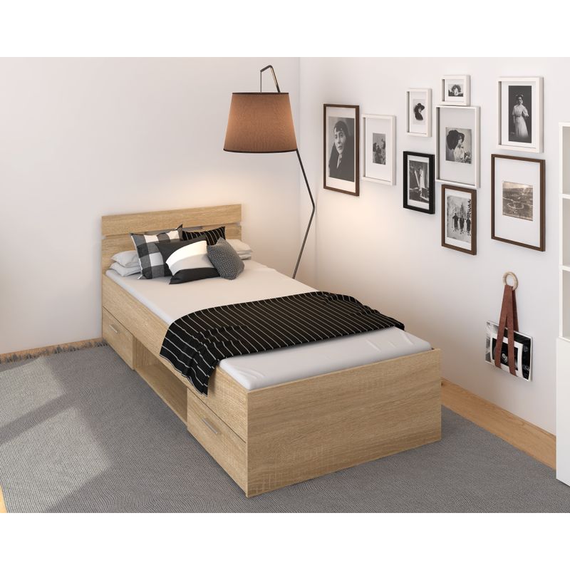 Elegantná posteľ s nádychom šarmu 90, dub sonoma