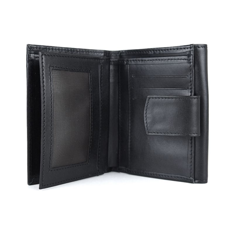 Kožená unisex peňaženka v čiernej farbe