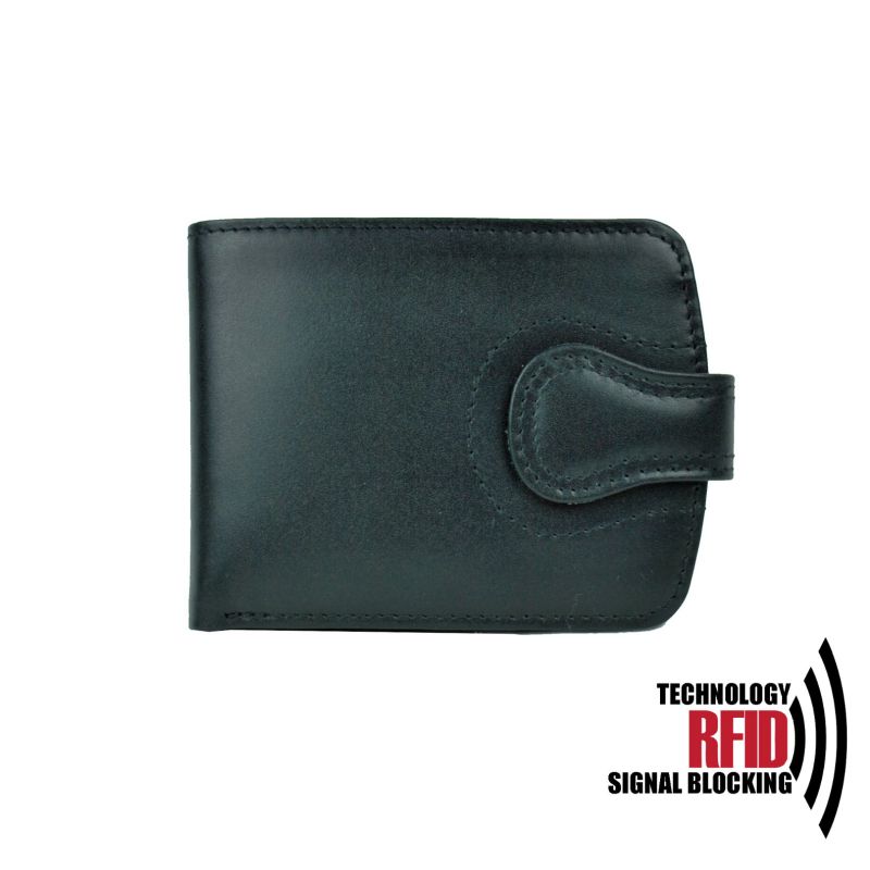 Kožená RFID peňaženka vybavená blokáciou RFID NFC, čierna farba 8467