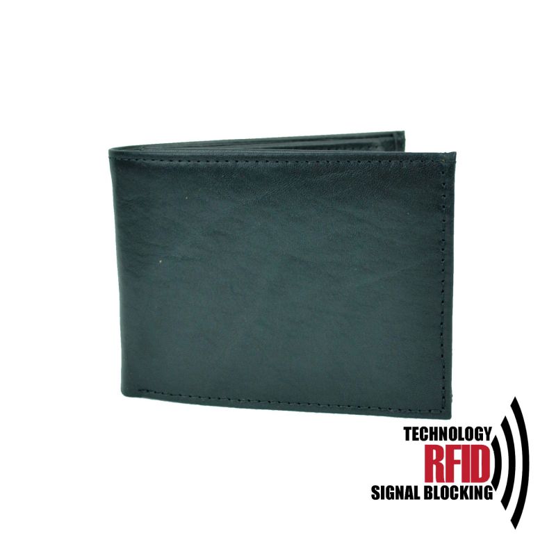 Kožená RFID peňaženka vybavená blokáciou RFID-NFC, čierna farba 8552