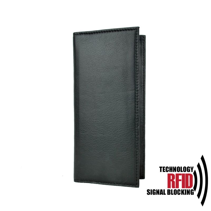 Kožená RFID peňaženka vybavená blokáciou RFID-NFC, čierna farba 8653