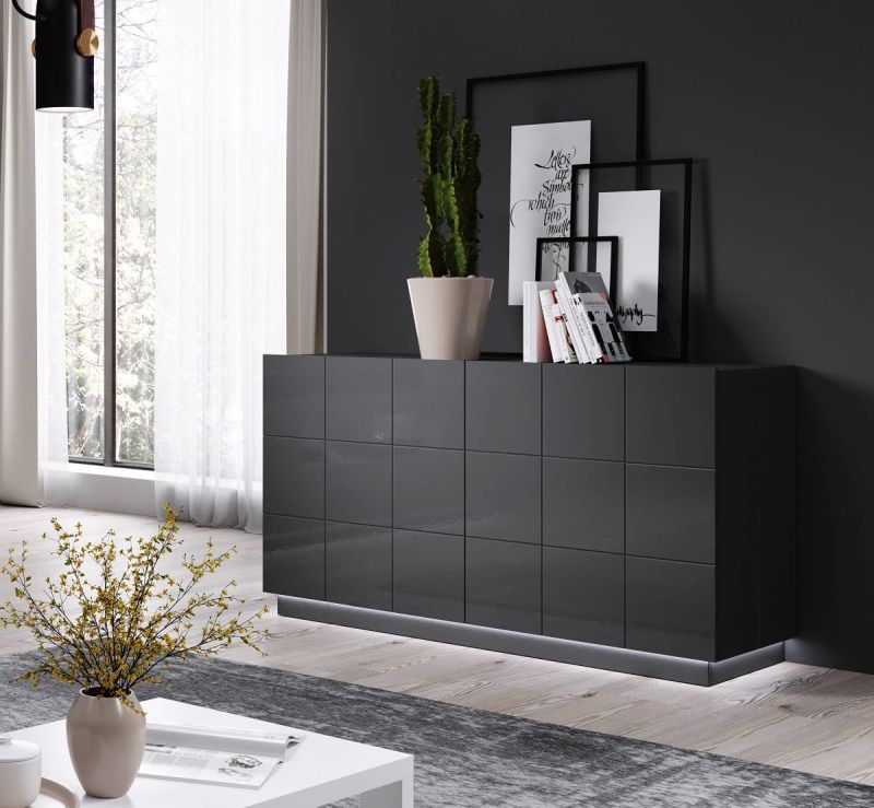 Komoda 2-dvierková, graphite lesk