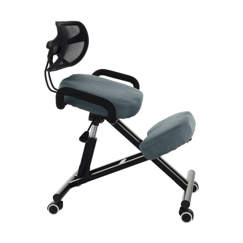 Ergonomický kľakosed s operadlom, sivá-čierna