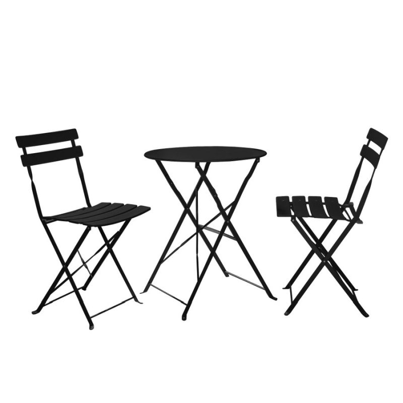 Záhradný set 1+2, oceľ čierna