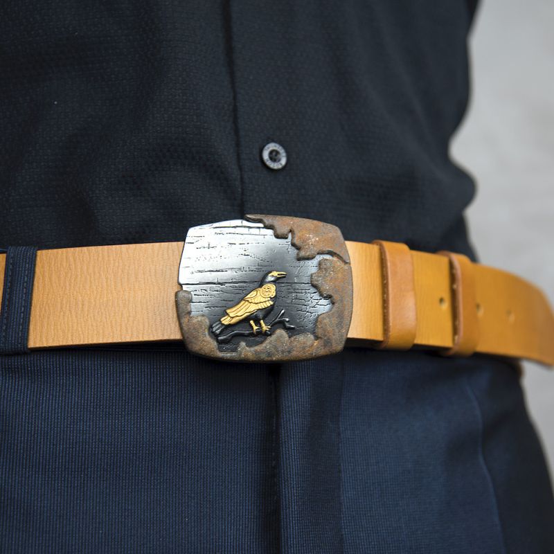 Kožený opasok BIRD - Koňaková