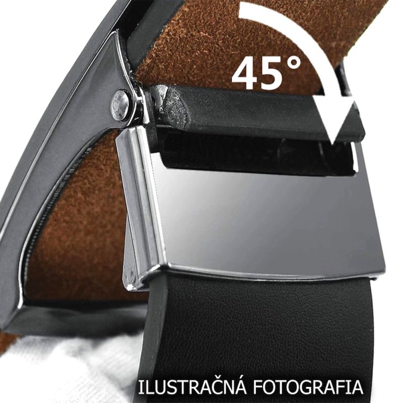 Kožený opasok s brzdou, šírka 3.5cm, SILVER JAGUAR - Koňaková
