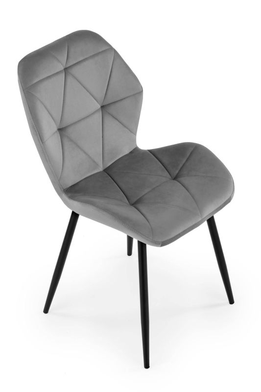 Jedálenská stolička 453, čierna-sivá velvet