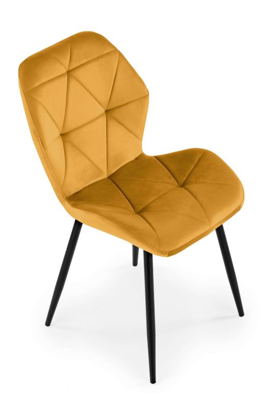 Jedálenská stolička 453, čierna-žltá velvet