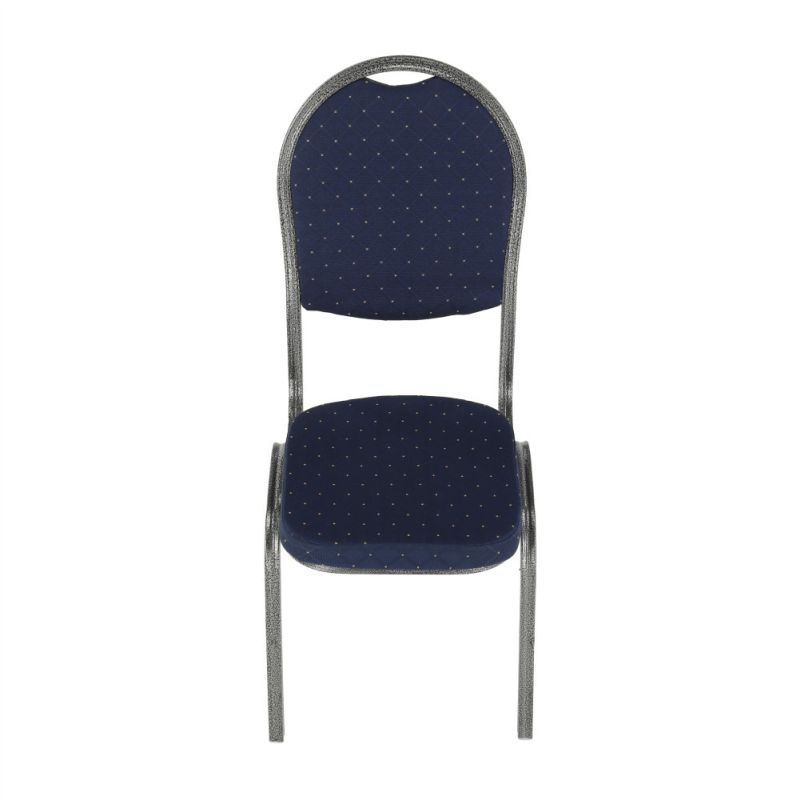 Konferenčná stohovateľná stolička modrá/sivý rám