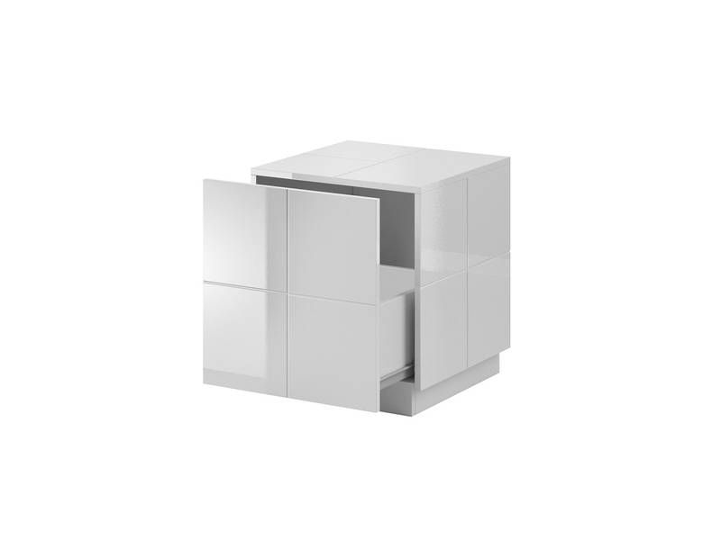 Set nočných stolíkov v lesku, biely