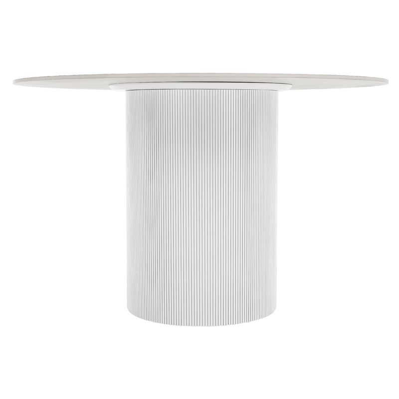 Jedálenský stôl, biely mramor-MDF, priemer 120 cm