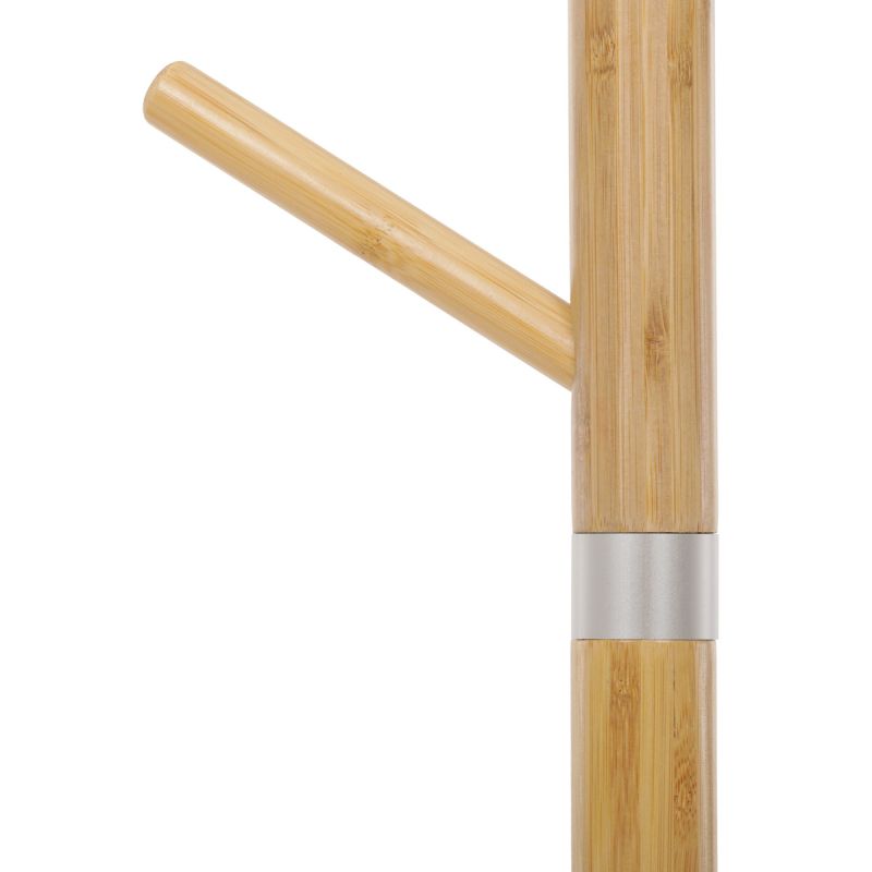 Stojanový vešiak z bambusu biely-prírodný