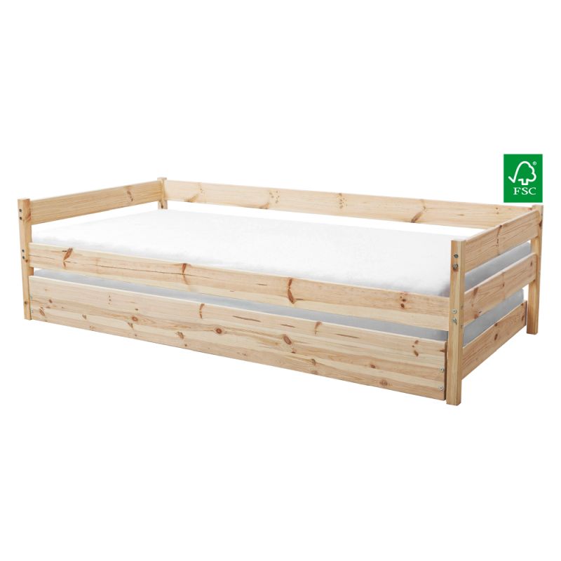 Posteľ s roštom 140x200, masív-smrek