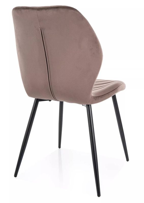 Vkusná jedálenská stolička v príjemnej látke, čierny mat-cappuccino bluvel 38